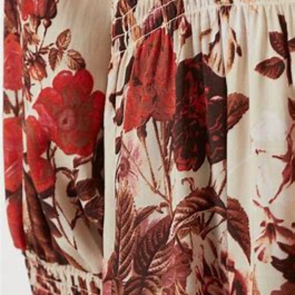 H&M Floral Long Sleeve Midi Dress with Smocking  - Size Medium - Picture 13 of 15